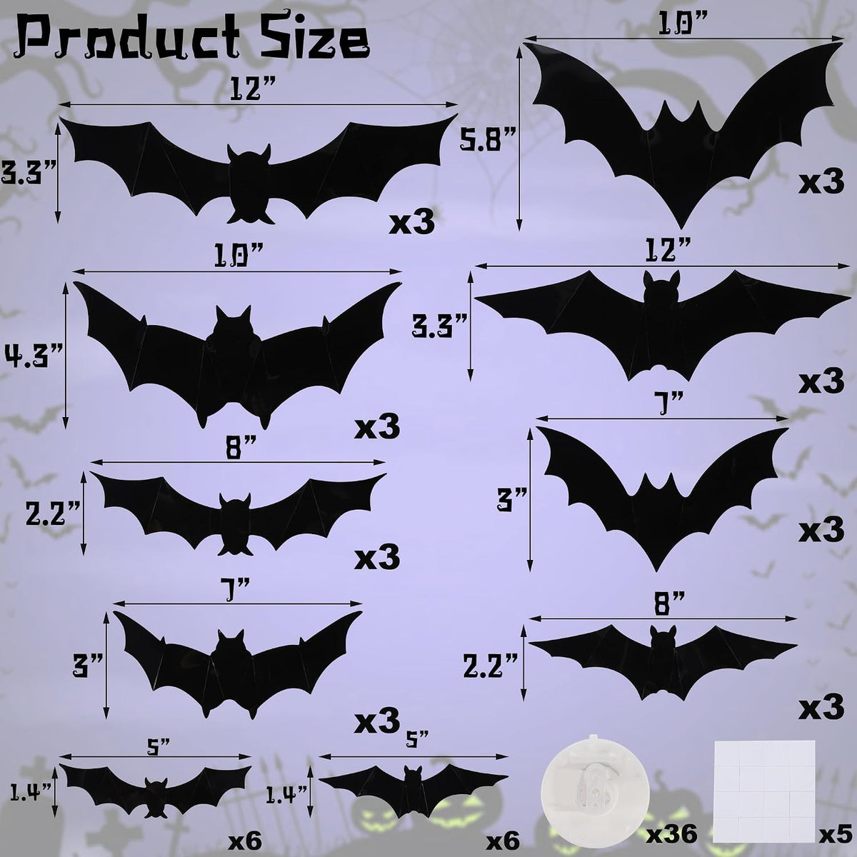 Spooky LED Bat Wall Decor