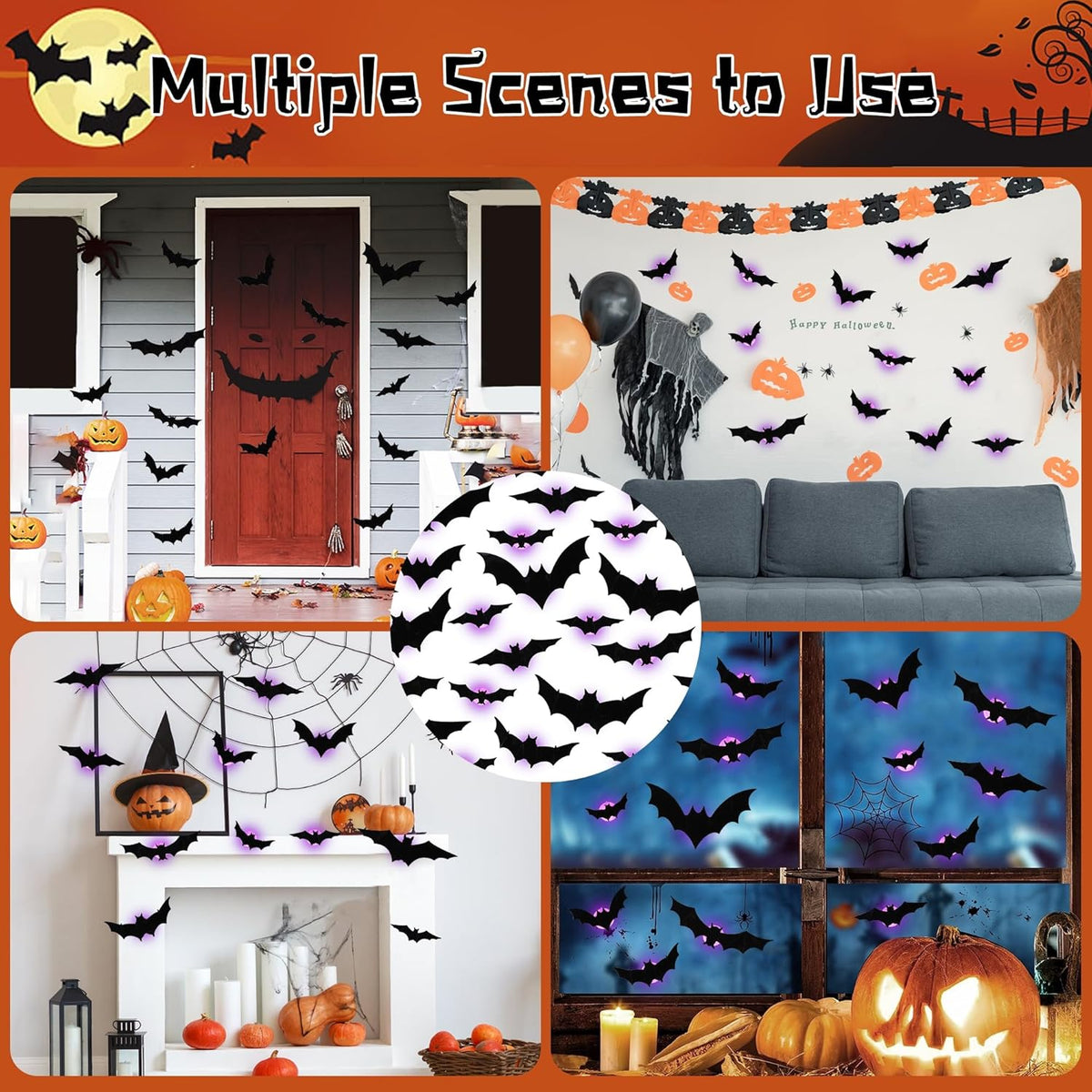Spooky LED Bat Wall Decor